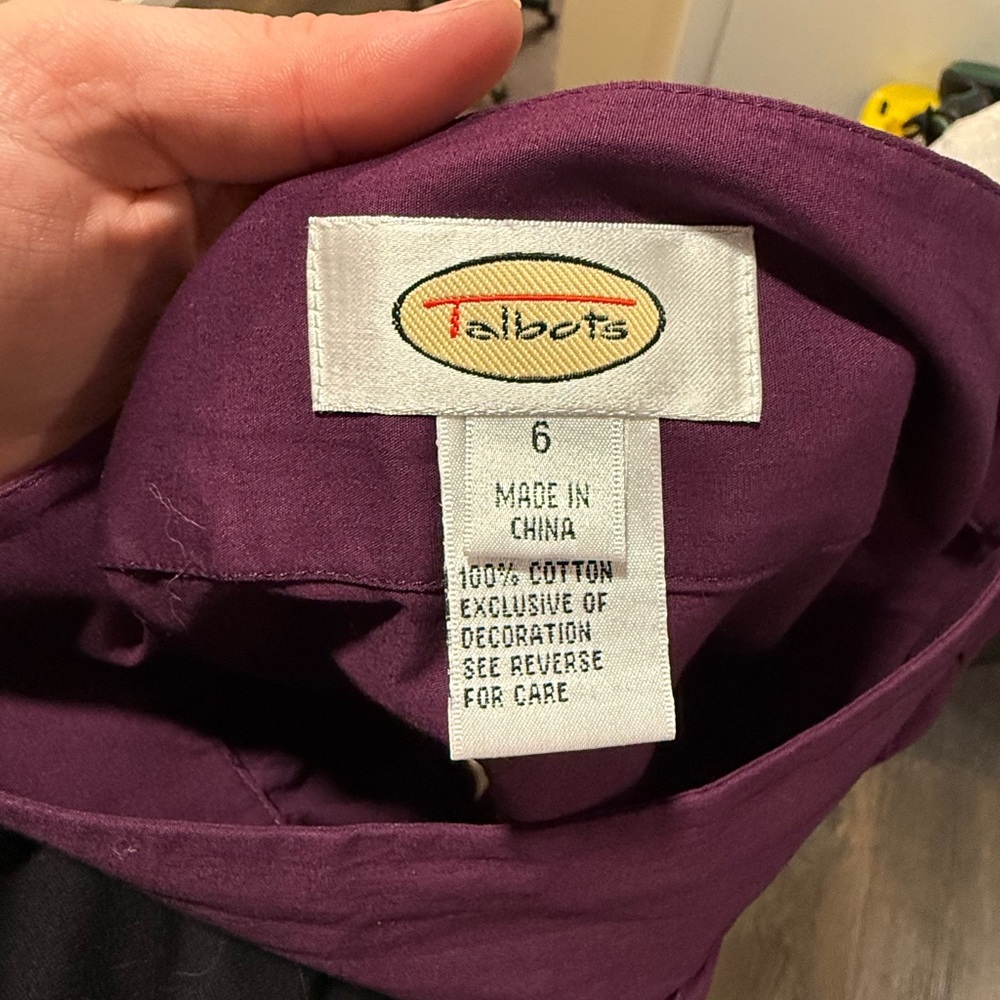 Talbots Plum Purple Skirt with Embroidered Floral Pattern - Picture 6 of 6